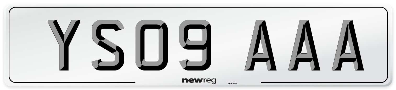 YS09 AAA Number Plate from New Reg